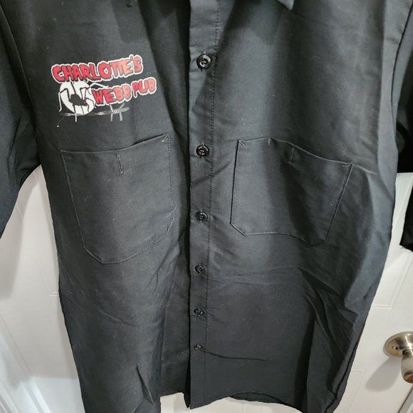"Charlotte's Webb Pub" Wauchula, FL Black Mechanics Short Sleeve Work Shirt Sz S - Picture 7 of 10